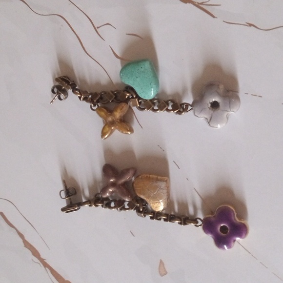 Authentic Louis Vuitton LV monogram antique style vintage pierced charm earrings - Picture 12 of 12